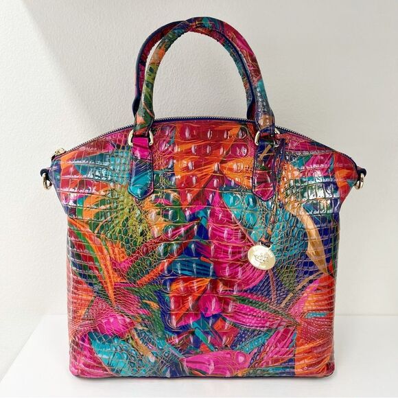 Brahmin Large Duxbury Satchel Lush Melbourne Leather New Tropical - Picture 1 of 6